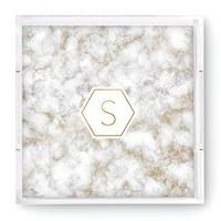 Square Acrylic Tray - Geo Marble Initial Foiled Print