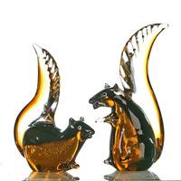 squirrel sculpture in multicoloured glass