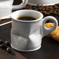squashed tin can espresso shot mug white 25oz 70ml pack of 6