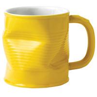 squashed tin can mug yellow 78oz 220ml single