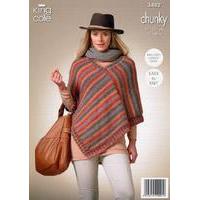 Square Poncho and Pointed Poncho in King Cole Riot Chunky (3482)
