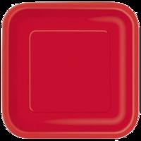 Square Paper Plates Red