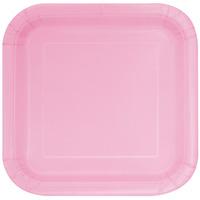 Square Paper Plates Pale Pink