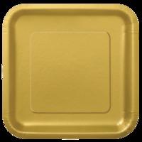 Square Paper Plates Gold