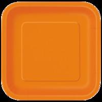 Square Paper Plates Orange