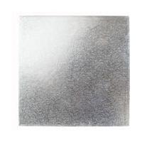 Square Double Thick Card Cake Board Silver 20 cm