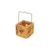 Square Silver Birch Heart Tealight Candle Lantern by Fallen Fruits