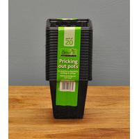 square plastic 8cm pricking out pots pack of 20 by gardman