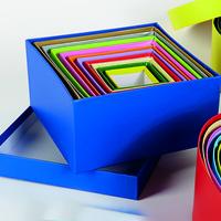 Square Coloured Boxes. Pack of 12