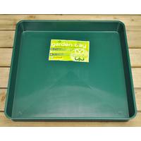 Square Plastic Gravel Soil Mixing Potting Tray in Green by Garland