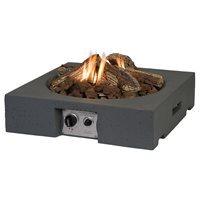 square table top cocoon gas fire pit in grey