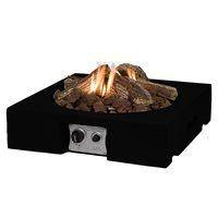 square table top cocoon gas fire pit in black