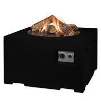 square cocoon gas fire pit in black