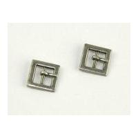 square metal buckle fastener silver