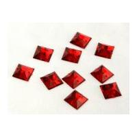 Square Sew & Stick On Acrylic Jewels Red