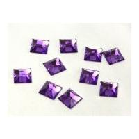 Square Sew & Stick On Acrylic Jewels Purple