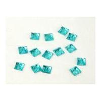 Square Sew & Stick On Acrylic Jewels Turquoise Blue