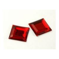 square sew stick on acrylic jewels red