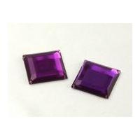 Square Sew & Stick On Acrylic Jewels Purple