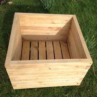 square wooden planter medium