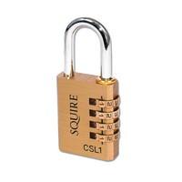 squire 4 wheel brass open shackle combination padlock