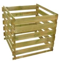 Square Slatted Wooden Compost Bin 0.54 m3