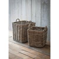 Square Rattan Log Basket (Set of 2)