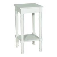 square accent table with shelf ivory