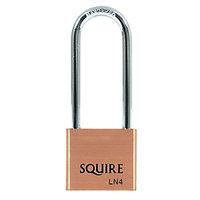 squire ln4 25 lion padlock long shackle brass 40mm