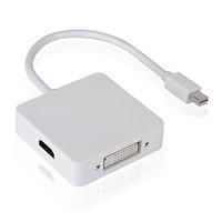 Square Mini DP Thunderbolt to DVI VGA HDMI HDTV Adapter 3 in 1 for Apple MacBook Air Pro iMac