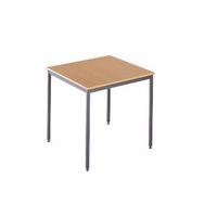 SQUARE 800 X 800MM GENRAL TABLE -SILVER LEG FRAME -BEECH