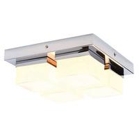 square 4 x 28w g9 bathroom flush chrome ip44 84955