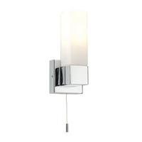 Square 40W SES Bathroom Pull Cord Wall Chrome IP44 - 85002