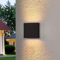 Square LED outdoor wall light Trixy, graphite grey