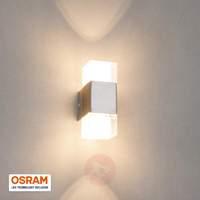 Square Lucian LED wall lamp, two-bulb