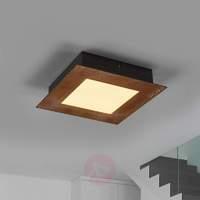 Square LED ceiling light Deno, rust finish