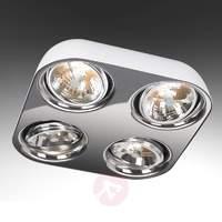 Square ceiling light Doloq with spotlights