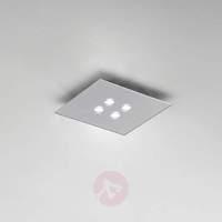 Square LED ceiling light Slim, 4-bulb, white