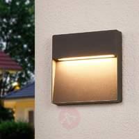 Square, dark grey LED outdoor wall lamp Karina