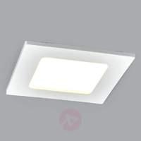 Square LED recessed light Feva in white, 5 W