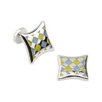 Square enamel cufflinks