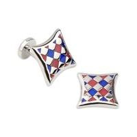 Square enamel cufflinks