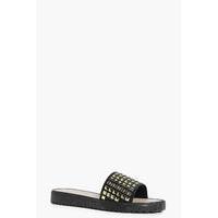 square stud sliders black