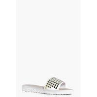 Square Stud Sliders - white