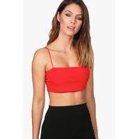Square Neck Strappy Bandeau - red