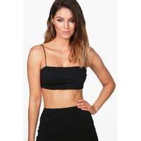 Square Neck Strappy Bandeau - black