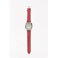 square face faux leather watch