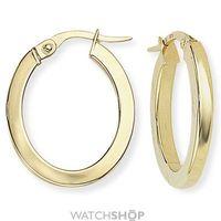 Square Tube Oval Hoop Earrings