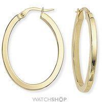 Square Tube Oval Hoop Earrings