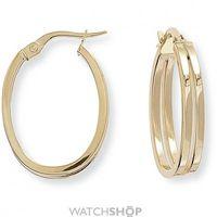 Square Tube Oval Hoop Earrings